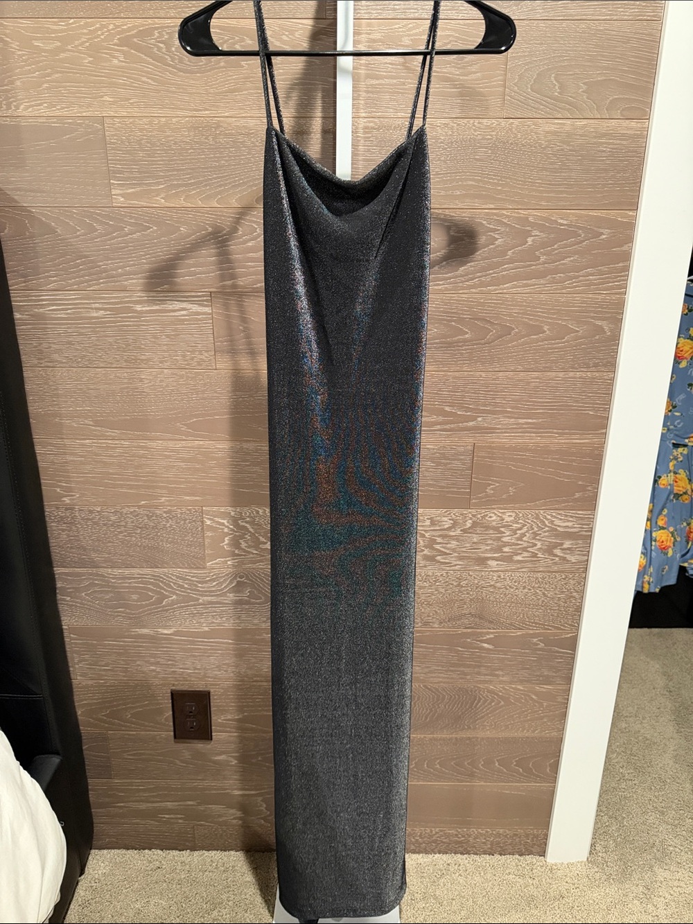 Metallic Open Back Gown